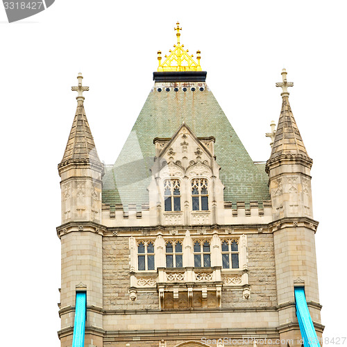 Image of london tower in england old bridge and the cloudy sky