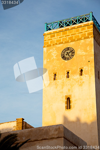 Image of old brick tower in morocco africa village 