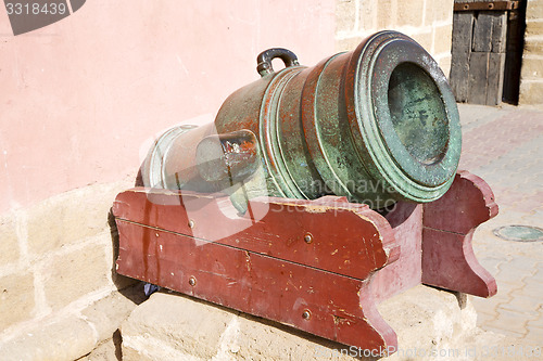 Image of in africa morocco  green bronze cannon and the 