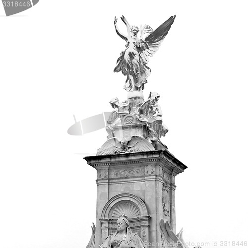 Image of historic   marble and statue in old city of london england