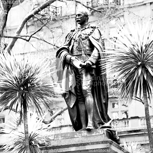 Image of england  historic   marble and statue in old city of london 