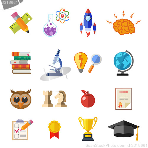 Image of Online Education Flat Icon Set