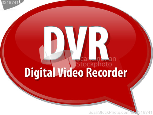 Image of DVR acronym definition speech bubble illustration