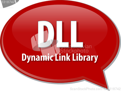 Image of DLL acronym definition speech bubble illustration