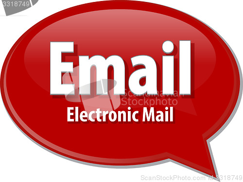 Image of Email acronym definition speech bubble illustration