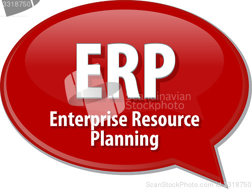 Image of ERP acronym definition speech bubble illustration