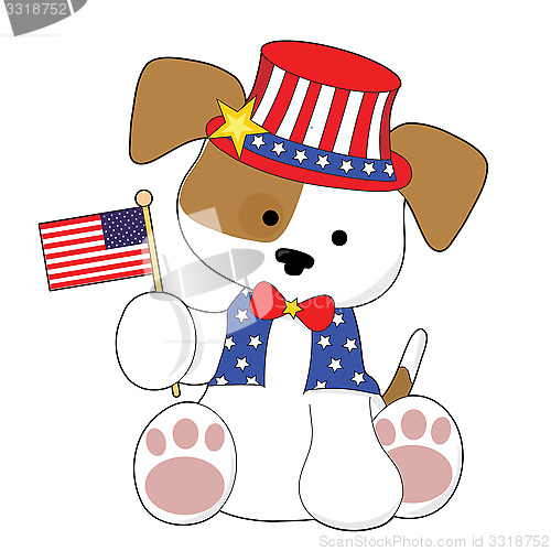 Image of Cute Puppy Fourth of July
