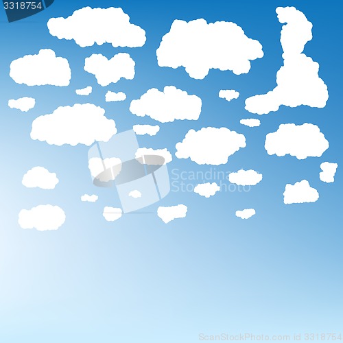 Image of Stylized cloud silhouettes set. EPS 10
