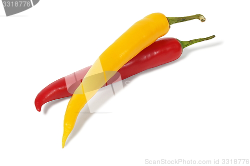 Image of Yellow and red pepper