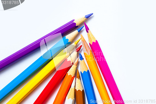 Image of colored pencils on white