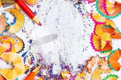 Image of colored pencil shavings