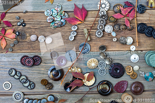 Image of placer of colorful vintage buttons