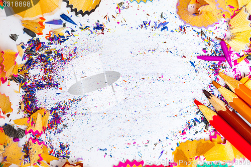 Image of colored pencils and shavings
