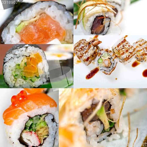 Image of Japanese sushi collage 