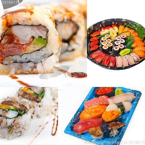 Image of Japanese sushi collage 