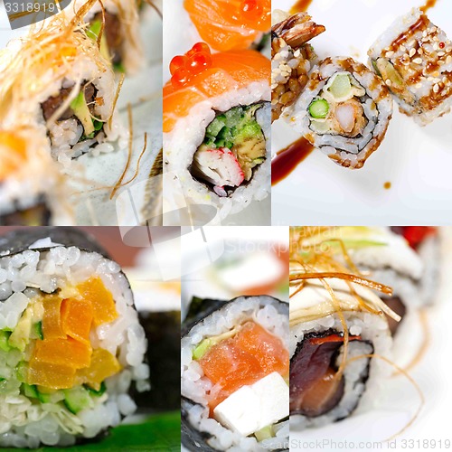 Image of Japanese sushi collage 