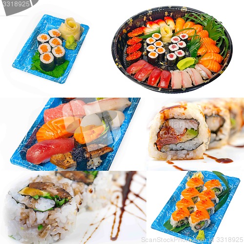 Image of Japanese sushi collage 