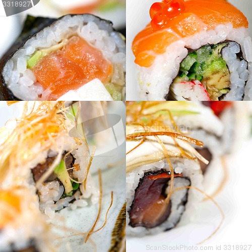 Image of Japanese sushi collage 