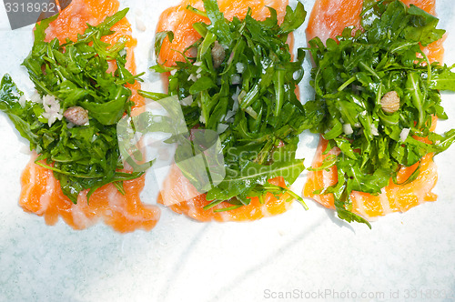 Image of fresh salmon carpaccio