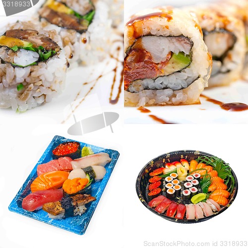 Image of Japanese sushi collage 