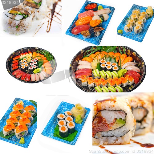 Image of Japanese sushi collage 
