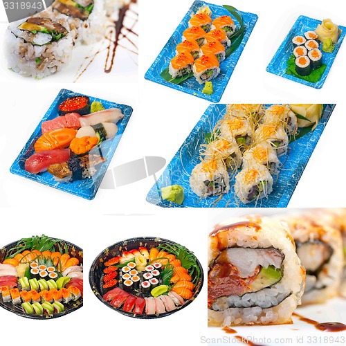 Image of Japanese sushi collage 