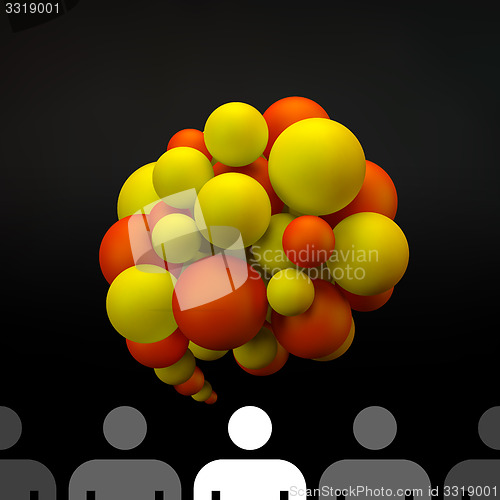 Image of Vector speech bubble. 3D illustration.