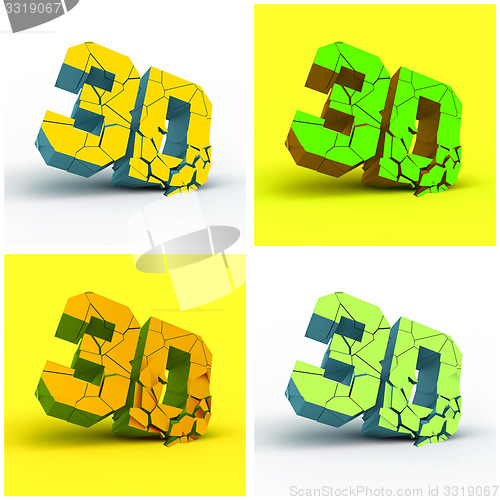 Image of 3D. Vector illustration. 