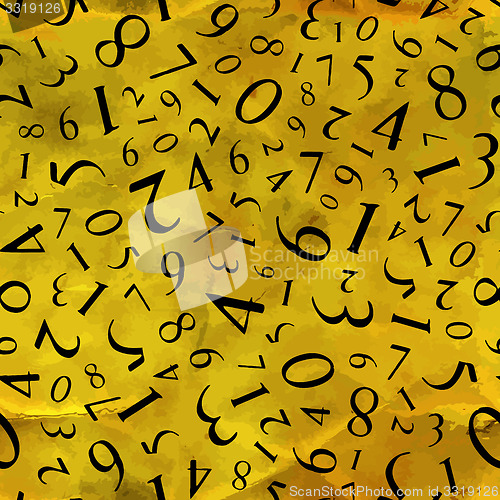 Image of Numbers. Seamless pattern. Vector illustration.