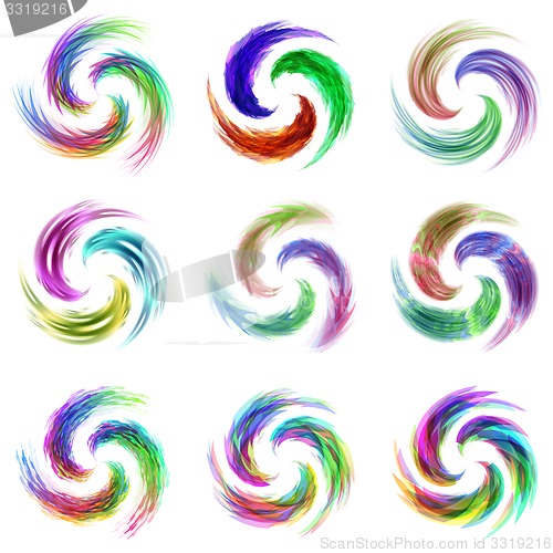 Image of Colorful abstract icon set.