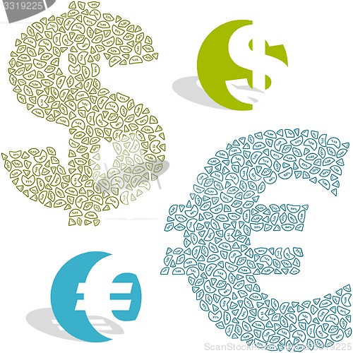 Image of Dollar and euro icon.