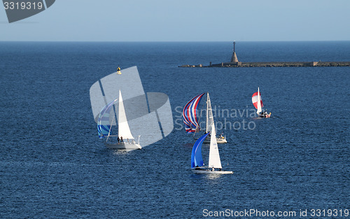 Image of Sail boats in race.