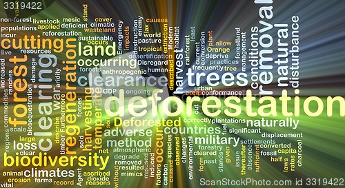 Image of Deforestation background concept glowing