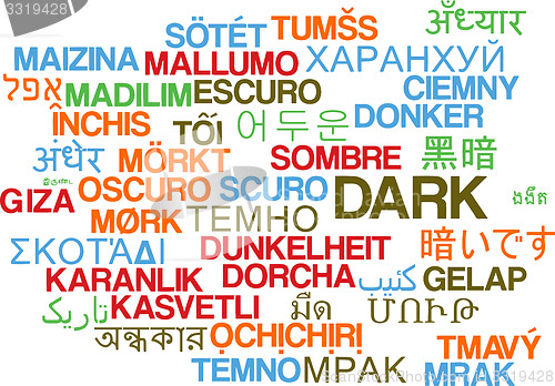 Image of Dark multilanguage wordcloud background concept