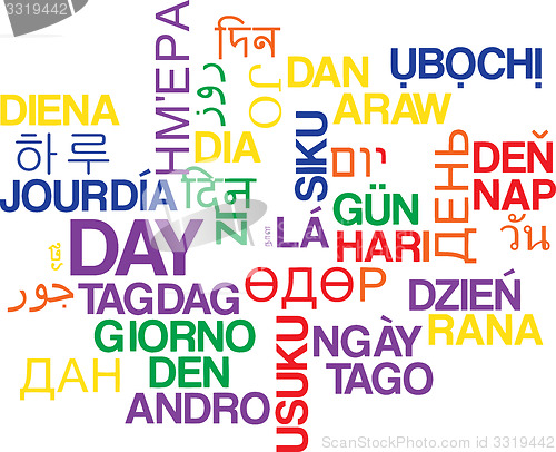 Image of Day multilanguage wordcloud background concept