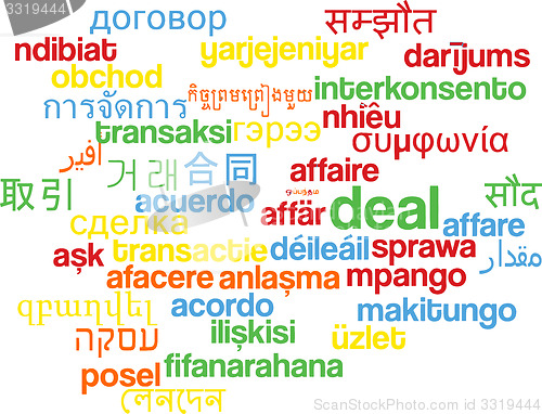 Image of Deal multilanguage wordcloud background concept