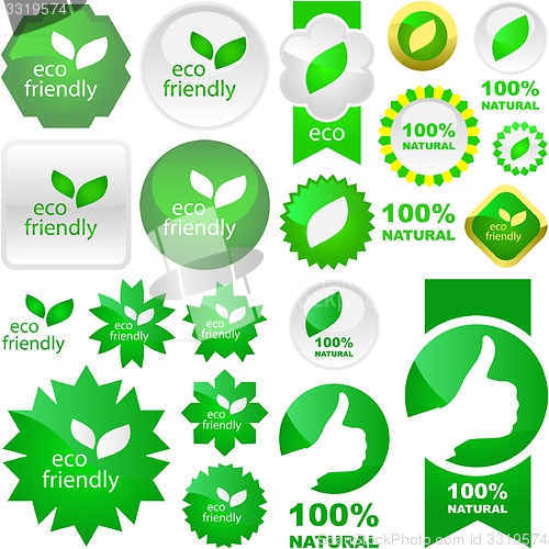 Image of Set of eco friendly signs.