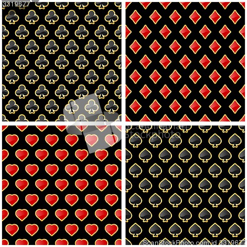 Image of Card suits. Seamless pattern.