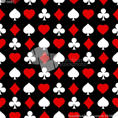 Image of Card suits. Seamless pattern.