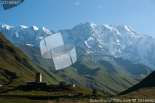 Image of Ushguli monastery in Georgia