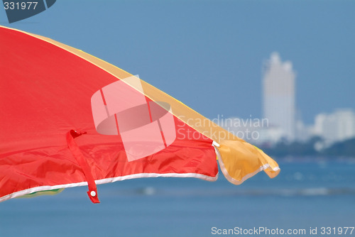 Image of Parasol and blue sky
