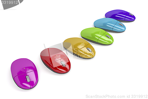 Image of Colorful computer mouses