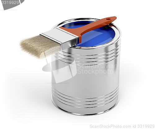 Image of Paintbrush and paint can