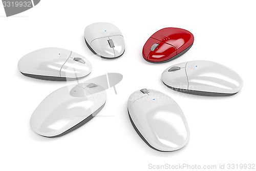 Image of Red computer mouse