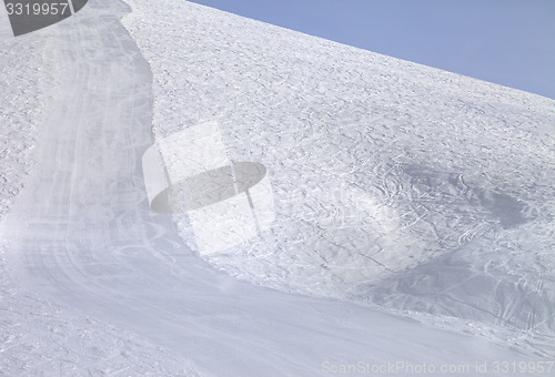 Image of Ski slope at sun morning