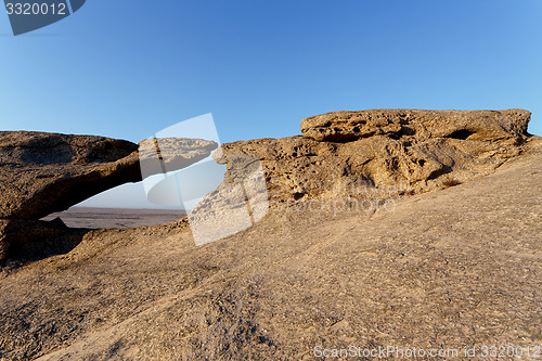 Image of Rock formation in Namib desert in sunset, landscape