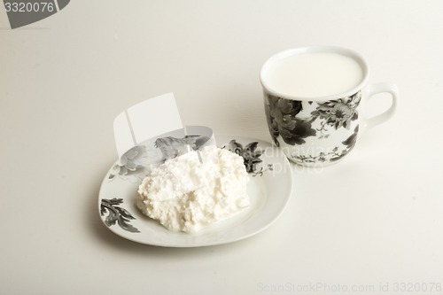 Image of Cottage cheese and milk    