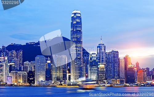 Image of Beautiful HongKong cityscape at sunset