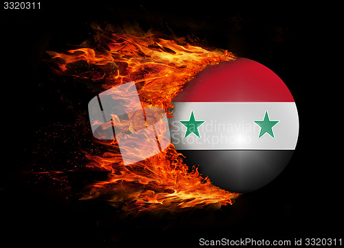 Image of Flag with a trail of fire - Syria