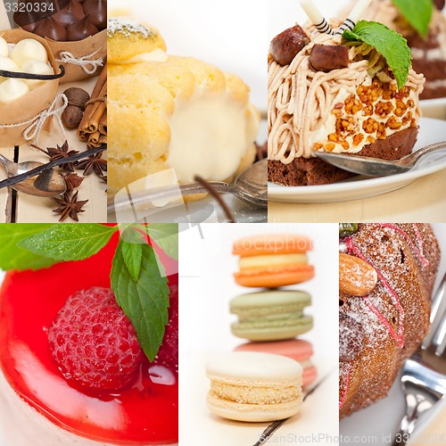 Image of fresh dessert cake collage 
